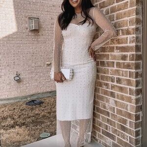 Embellished rhinestone maxi cover up dress